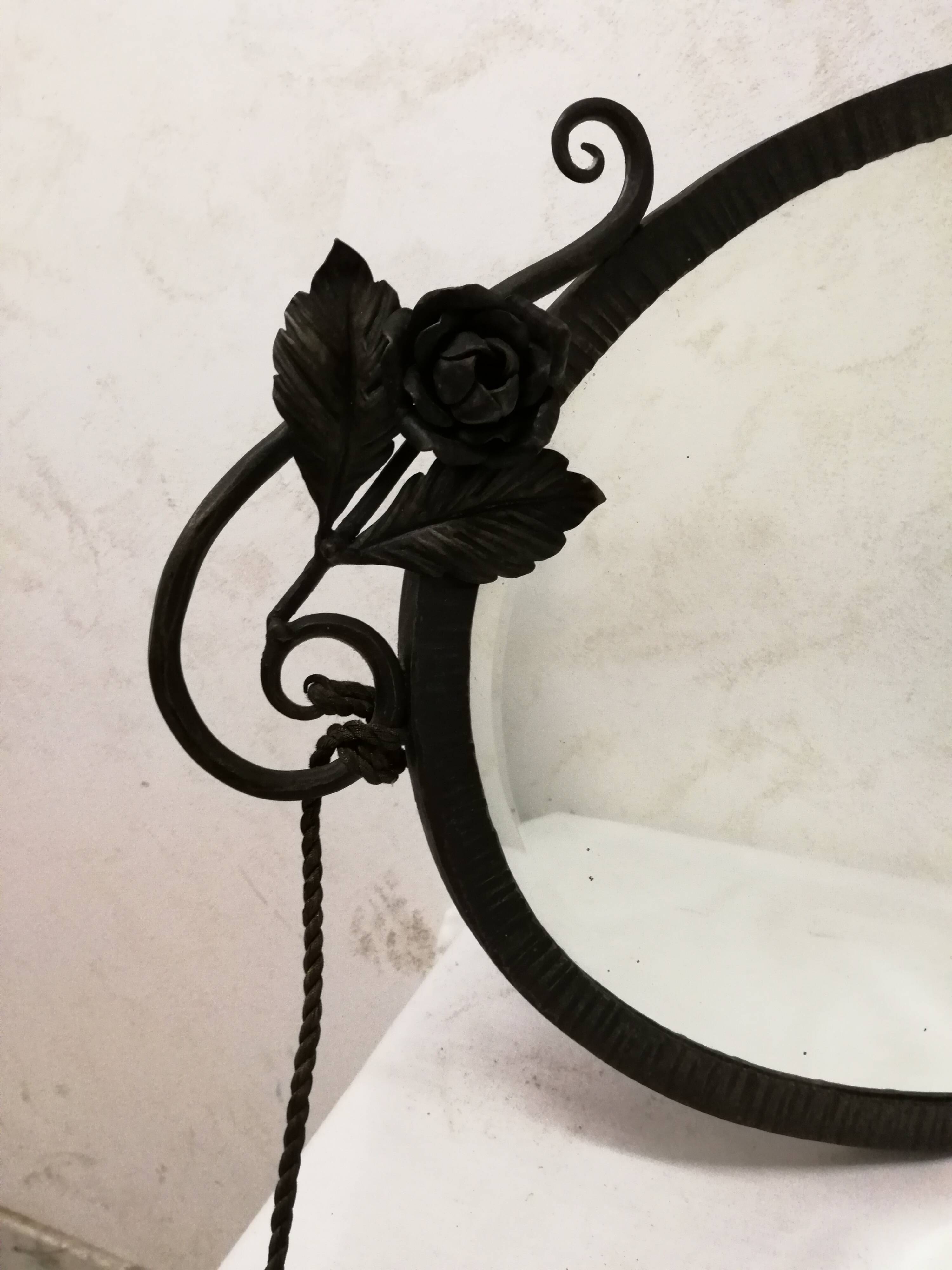 Art Deco Wrought Iron Mirror