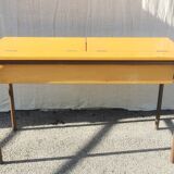 Vintage 2-seater desk with 2 leaves