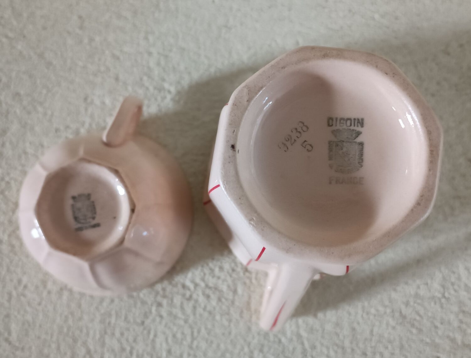 Art Deco milk jug and iron cup