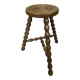 Tabouret tripode vintage pieds perlés en bois