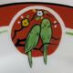 Art Deco dessert plates Henri Delcourt / Boulogne sur Mer / parakeet