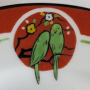 Art Deco dessert plates Henri Delcourt / Boulogne sur Mer / parakeet