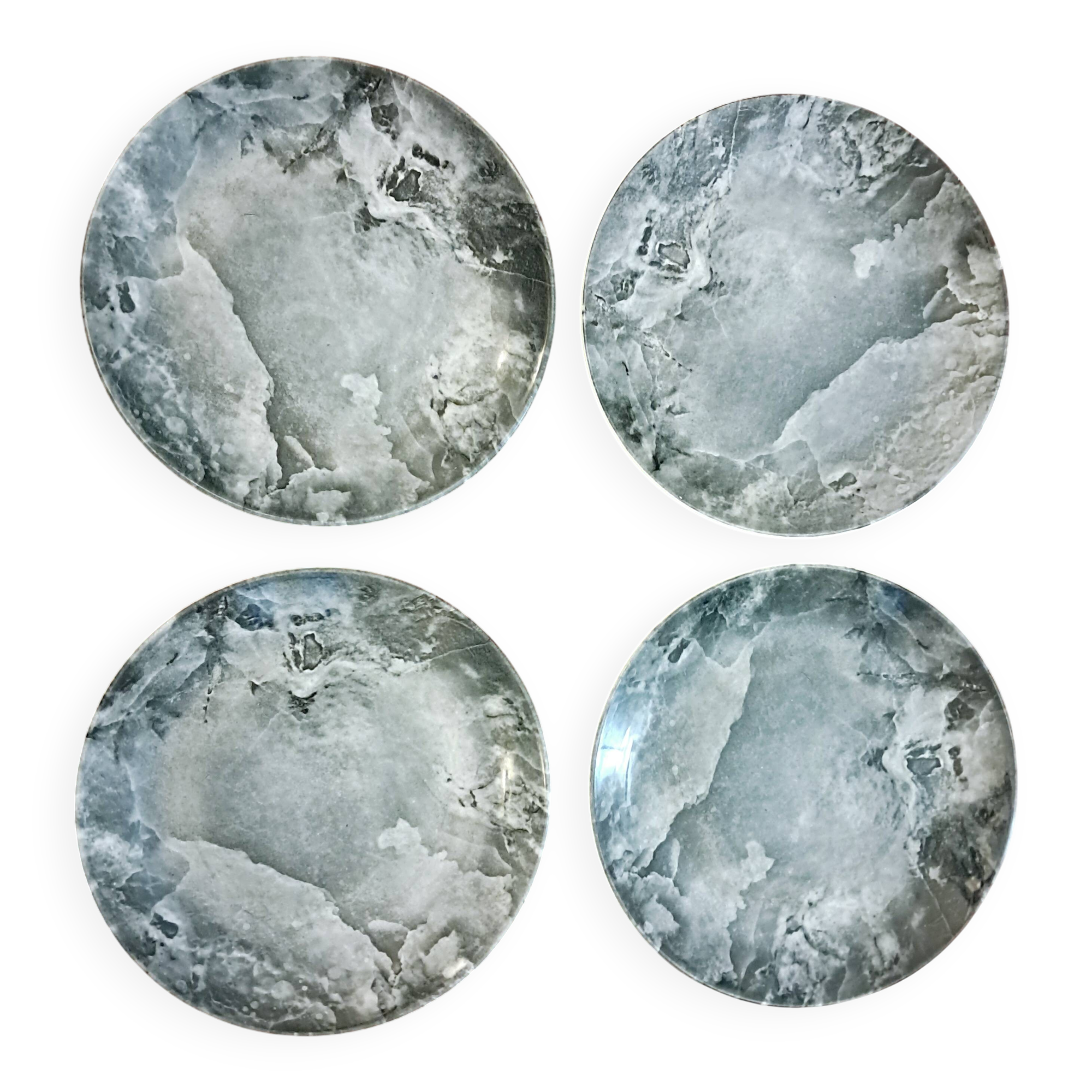 Four vintage marbled plates from Federated Potteries Staffordshire