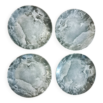 Four vintage marbled plates from Federated Potteries Staffordshire