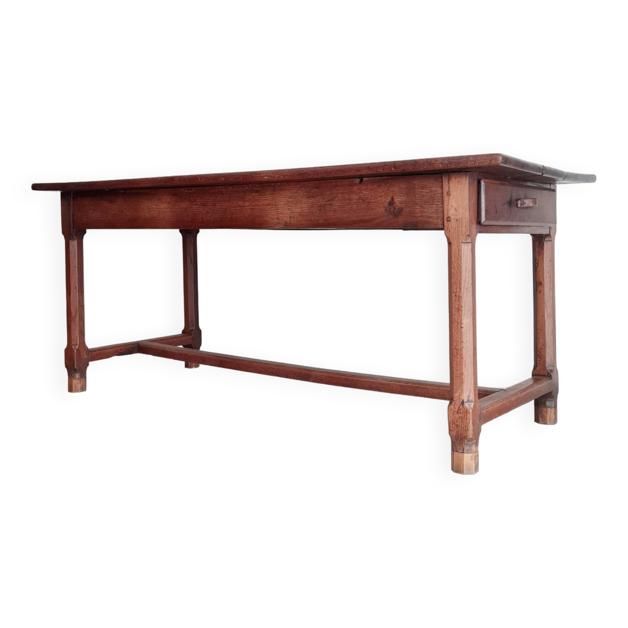 Antique farm table with 2 drawers