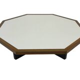 Table basse vintage design octogone années 1970 octogone wengé