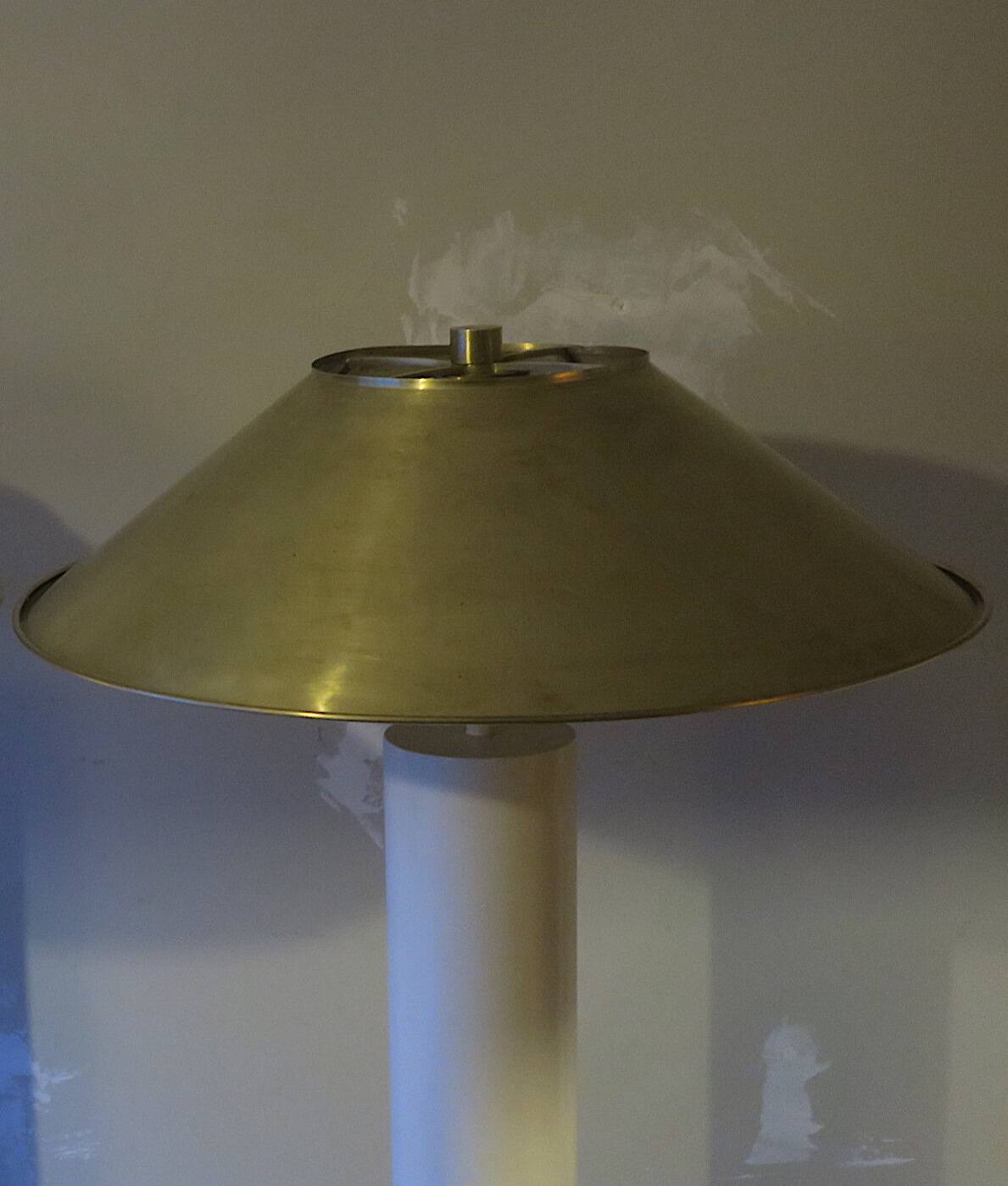 Mid century Italian floor lamp with brass shade, 1970s