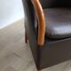 Pair of vintage Scandinavian armchairs brown leather opus 1982 suede