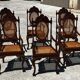 Ensemble de 6 fauteuils médaillon en bois tourné et sculpté fin XIXème