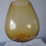 Glass ball foot vintage ochre