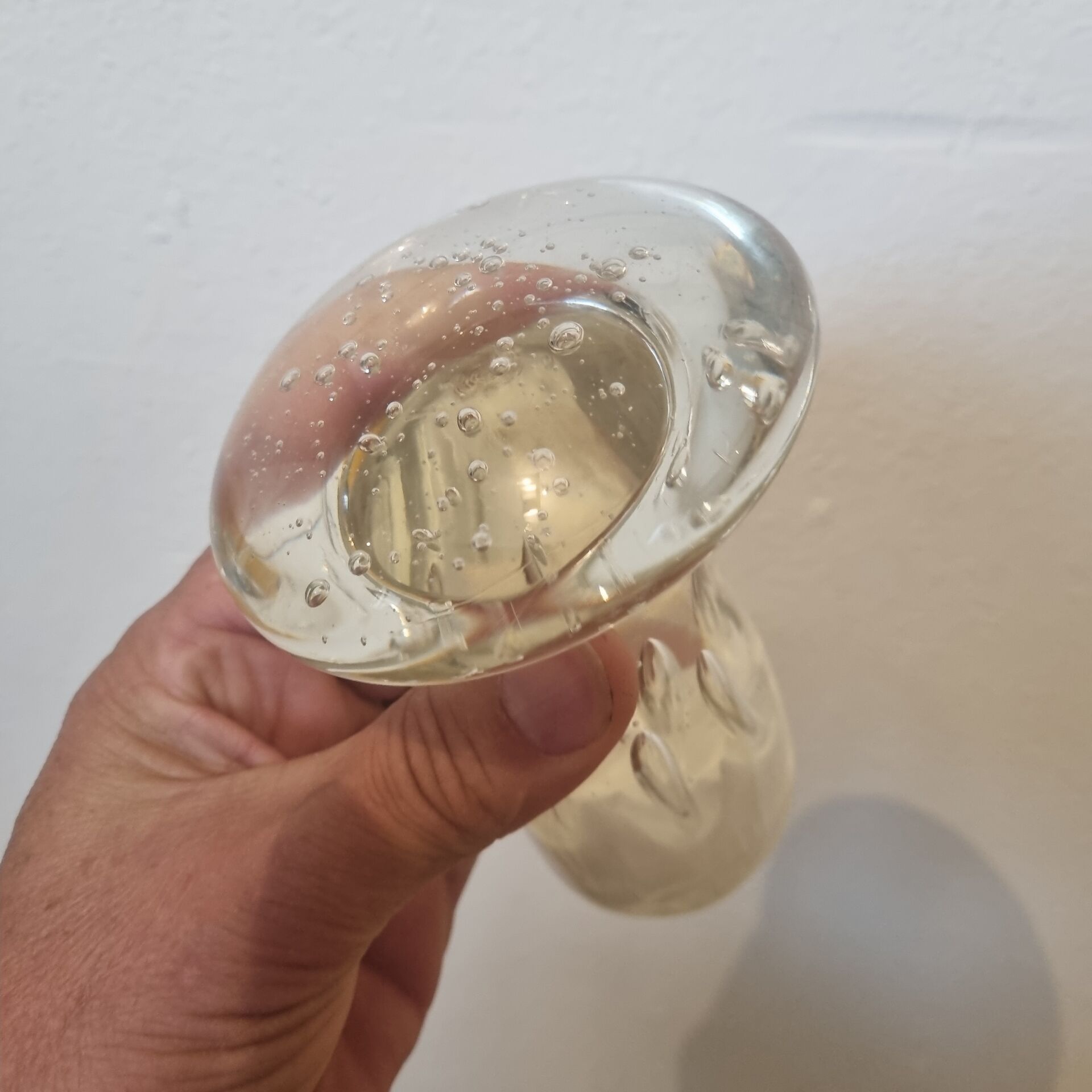 Mushroom paperweight blown glass