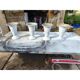 4 aluminium vases
