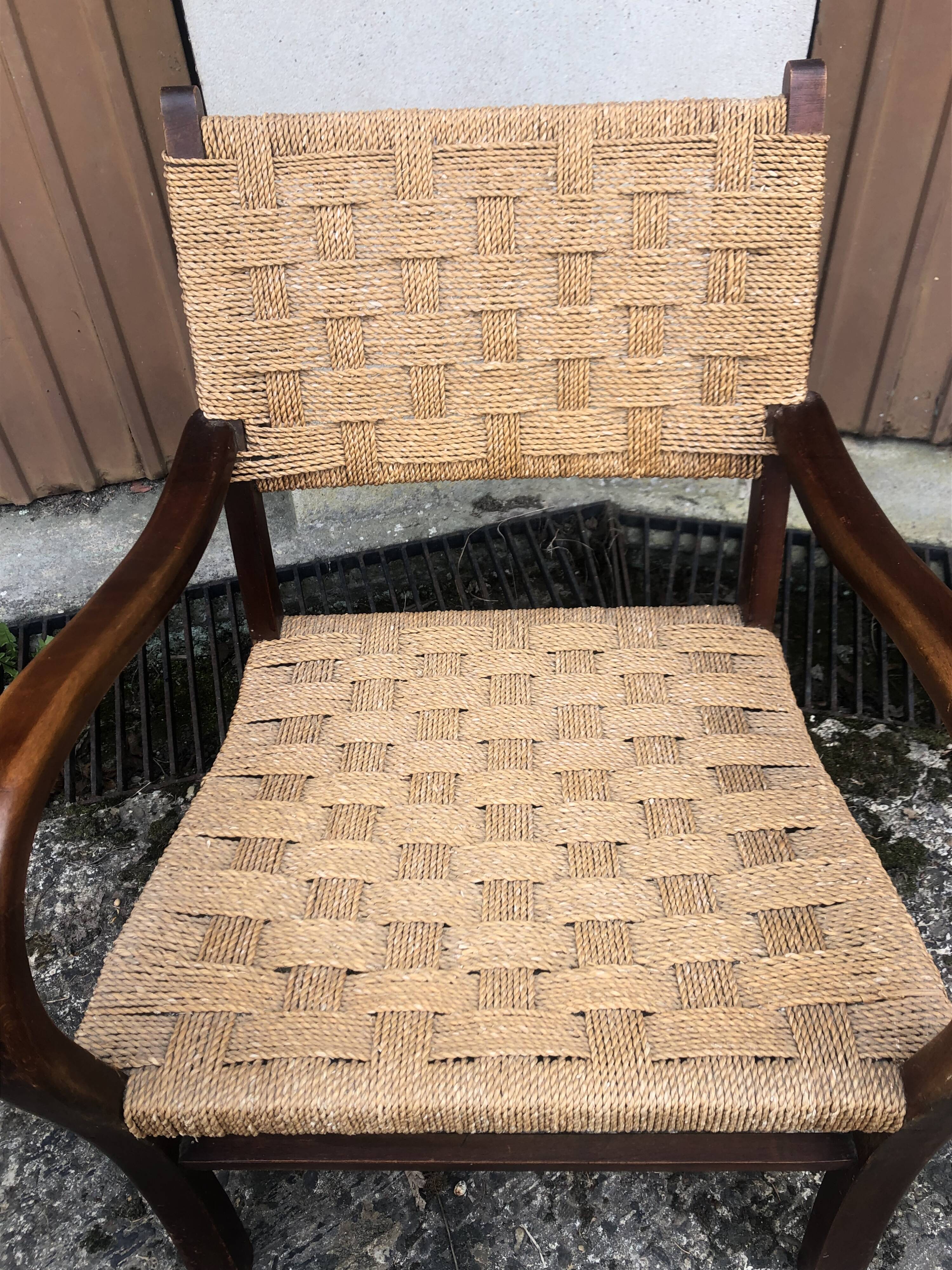 Rope and beech armchair by Erich Dieckmann 1930