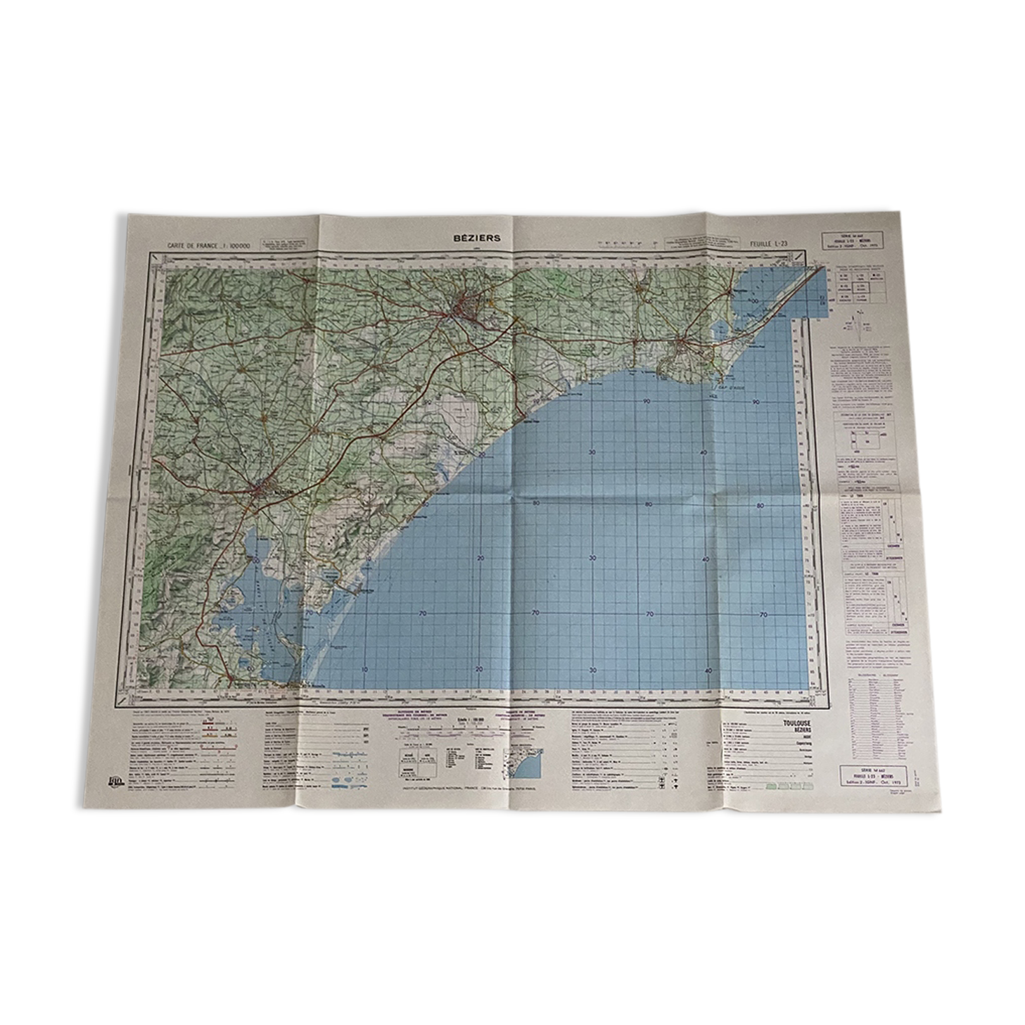 Map Béziers - Narbonne - Agde 1973