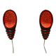 Pair of enamelled terracotta wall lights 1960.