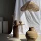 Small brutalist Indonesian footed pot H13 D15