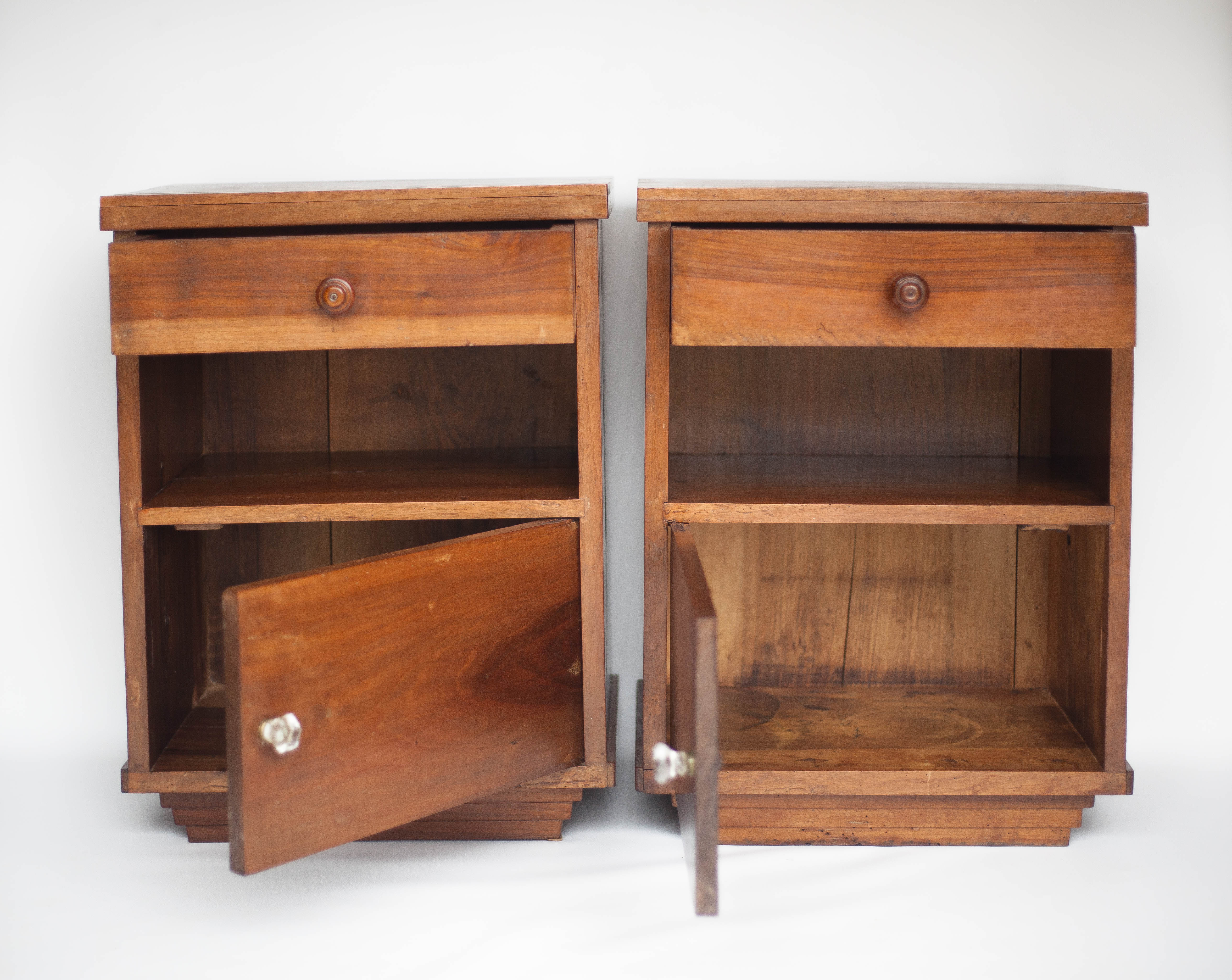 Pair of art deco bedside tables