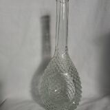 Glass bottle carafe with pineapple diamond tip decoration