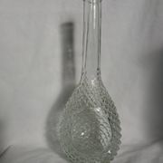 Carafe bouteille en verre décor pointe de diamant ananas