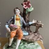 Pair Italian porcelain table lamps by Capodimonte