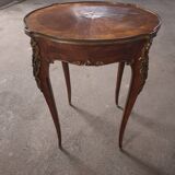 Louis XV style gueridon side table in marquetry