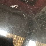 80s black marble oval coffee table