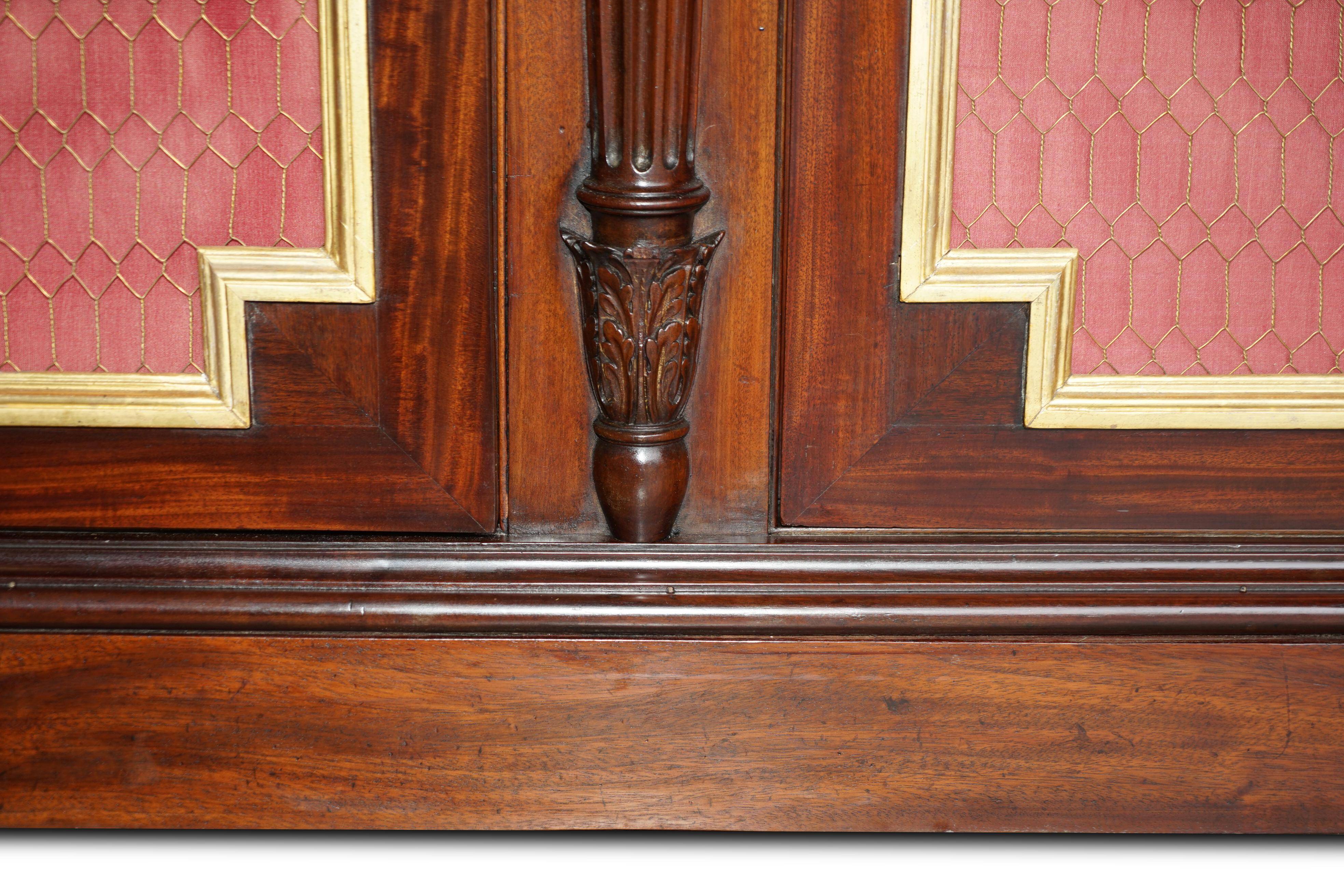 Monumental antique buffet in rosewood Regency with Italian marble.