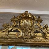 Old Napoleon 3 gilded stucco wood mirror, large model