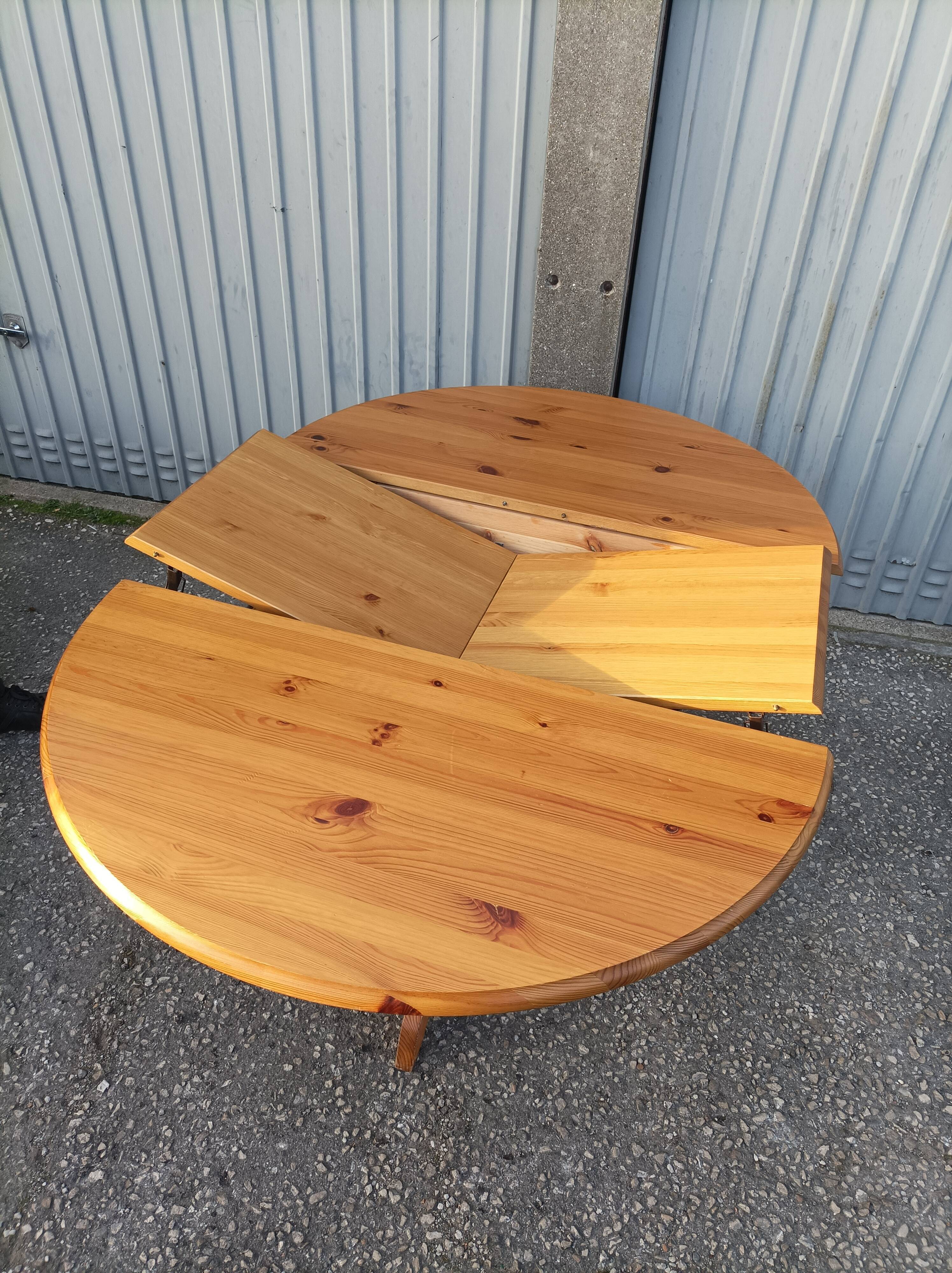 Old dining table vintage pine wooden chairs