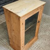 Antique farmhouse display cabinet made of pine wood
