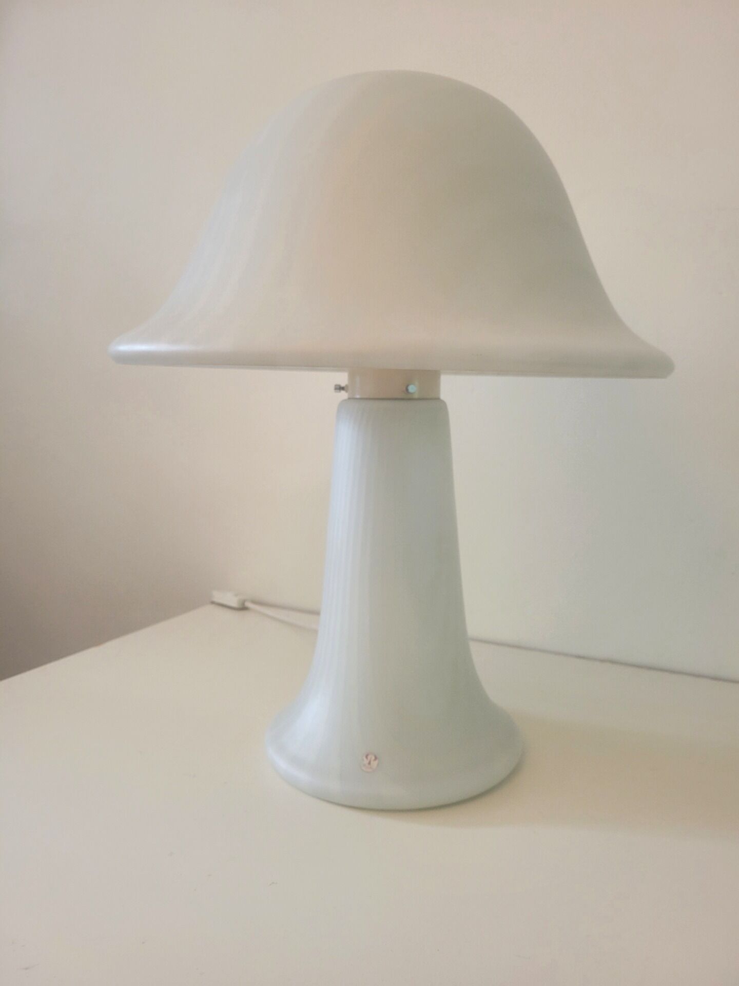 Large mushroom lamp by Peill & Putzler in zebra glass