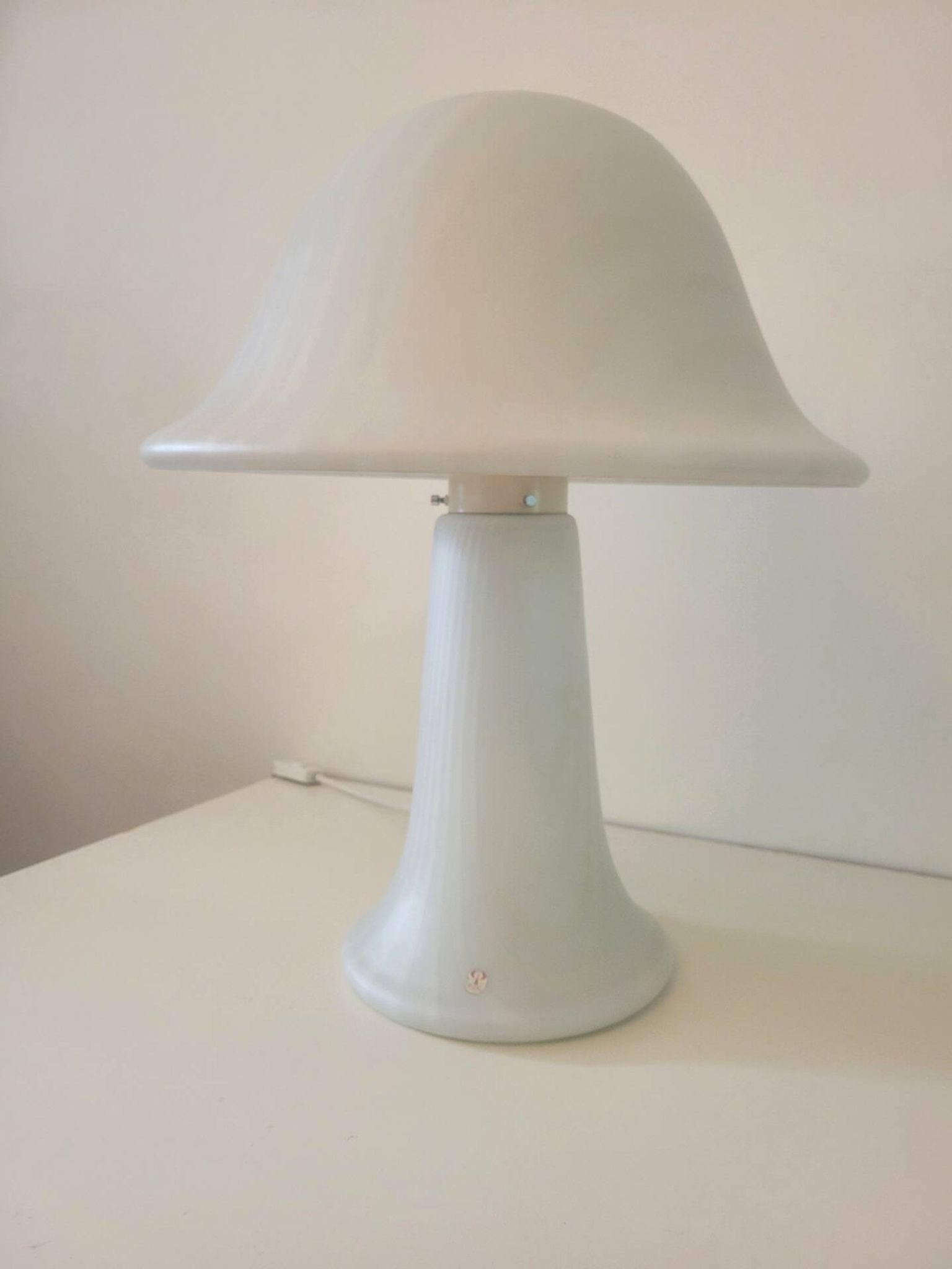 Large mushroom lamp by Peill & Putzler in zebra glass