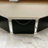 Vintage horizontal triptych barber mirror