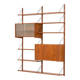 Scandinavian vintage shelving wall unit with a bureau and bar cabinet, Den