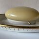 Brass disc and glass clip lamp from the mid-century by Hillebrand, 1950s, Germany.