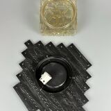 60's 70's Brutalist Wall Lamp Iron & Glass Wall Sconce