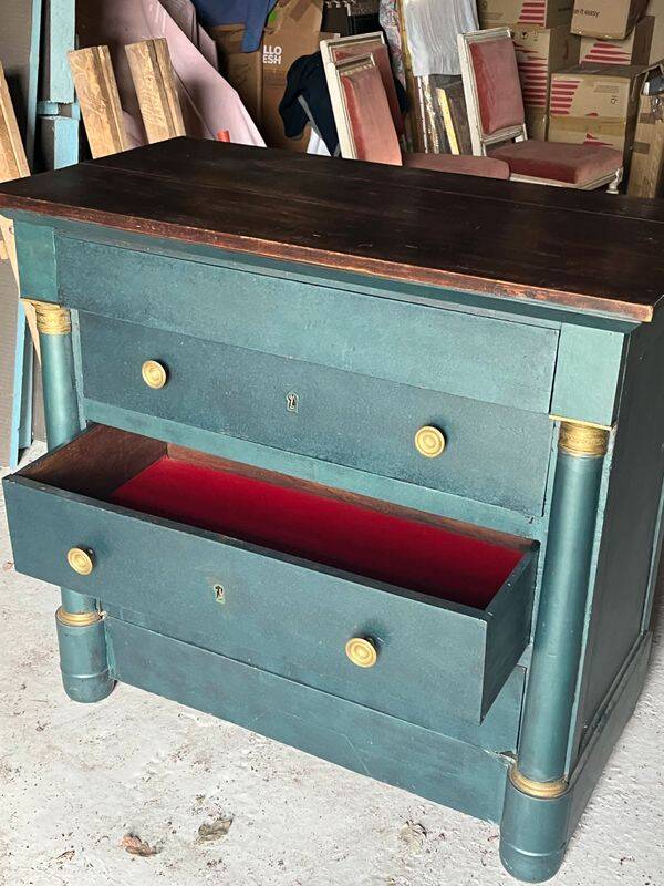 Commode vintage style empire rénovée