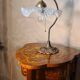 lamp made of cast steel and brass, 41x26 cm, opalescent glass shades