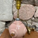 Foot of pink ceramic lamp 50s