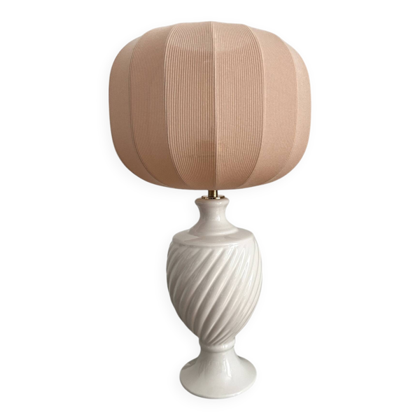 Lampe à poser en céramique abat jour pastel