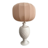 Ceramic table lamp with pastel shade
