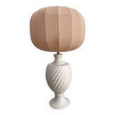 Ceramic table lamp with pastel shade