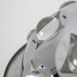 Oscar Torlasco. Chrome-plated metal "satellite" chandelier. 1970s.