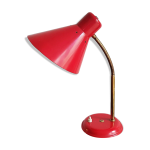 Lampe cocotte rouge col de cygne