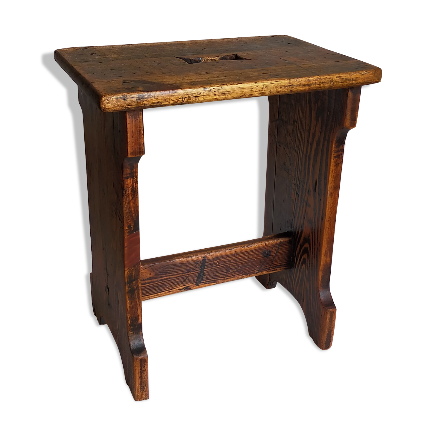 Stool of auxiliary Art-popular in old solid wood