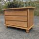 Brutalist chest of drawers in vintage elm 1980