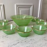 Set of 8 small bowls and a green granita bowl 60s-70s