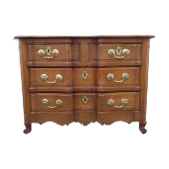 Crossbow chest of drawers in walnut, 17th century, Louis XV
