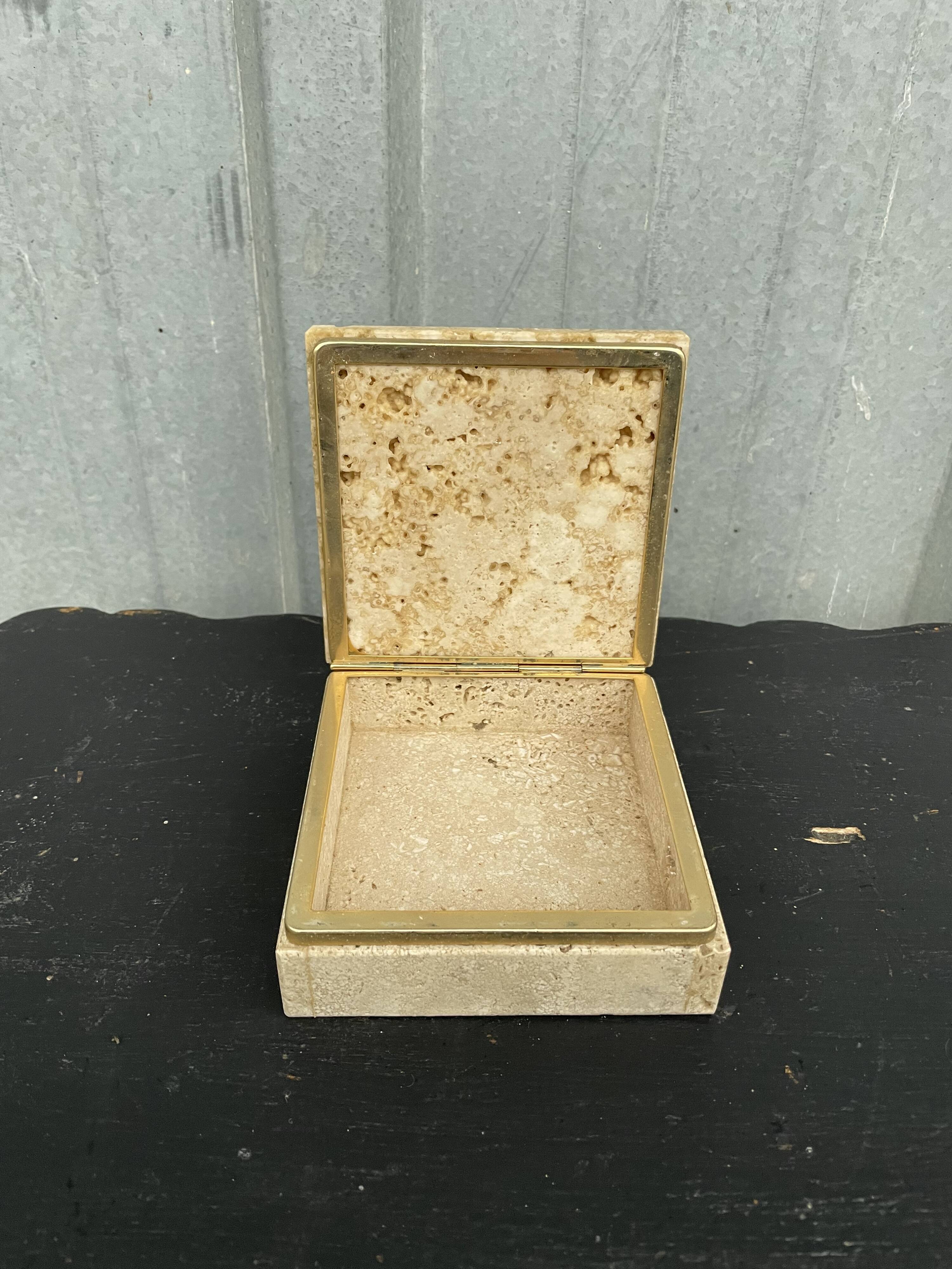 Cerri Nestore travertine box, 1970s