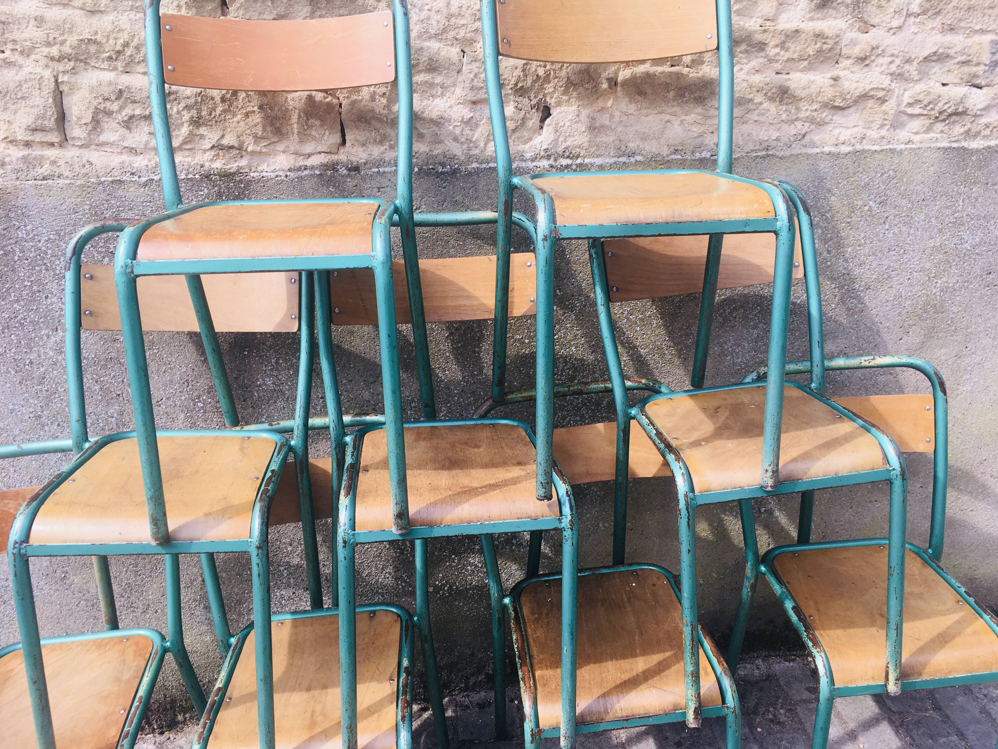 9 tolix school chairs